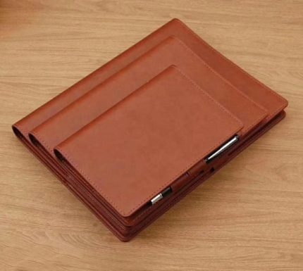 Wholesale Top Quality  Leather Cover Thick Paper A5 Hardcover Custom Notebook Custom cheap hardback journal PU leather cover poc