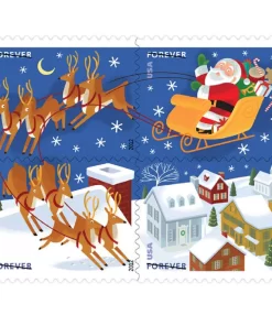 Santa and Sleigh Forever Stamps