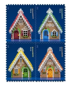 Contemporary Christmas: Gingerbread Houses Forever Stamps