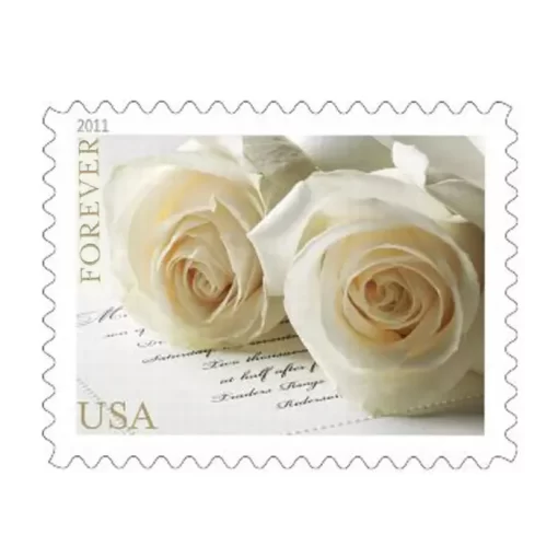2011 Wedding Roses Commemorative Forever First Class Postage Stamps - Image 2