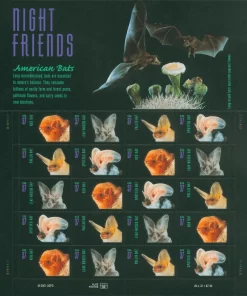 2002 Night Friends American Bats First Class Postage Stamps