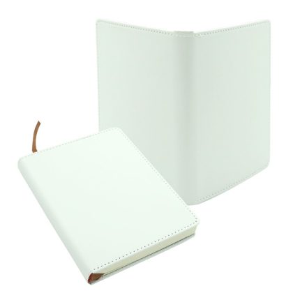 Sublimation double side A6 notebook white PU cover for sublimation custom logo leather journals