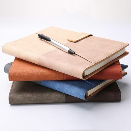 Personalized A5 Faux Leather Agenda Front Pocket Spiral Notebook with Magnetic Closure and Pen Holder Custom Journal Book 2022