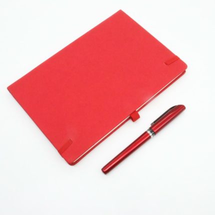 promotional A5 custom journal  notebook with ball pen set printing customer logo