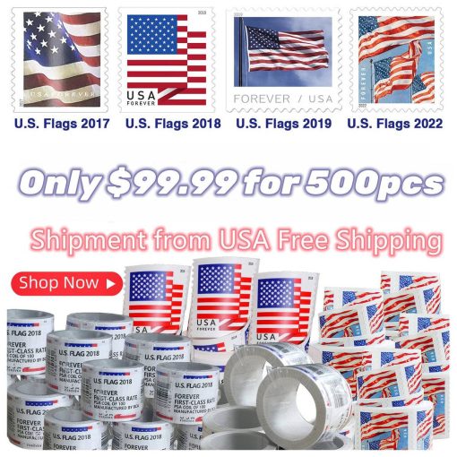 Limited Time Deal: $99.99 for 5 Rolls(500 Forever Stamps) - 2017/2018/2019/2022 Flag - Image 2
