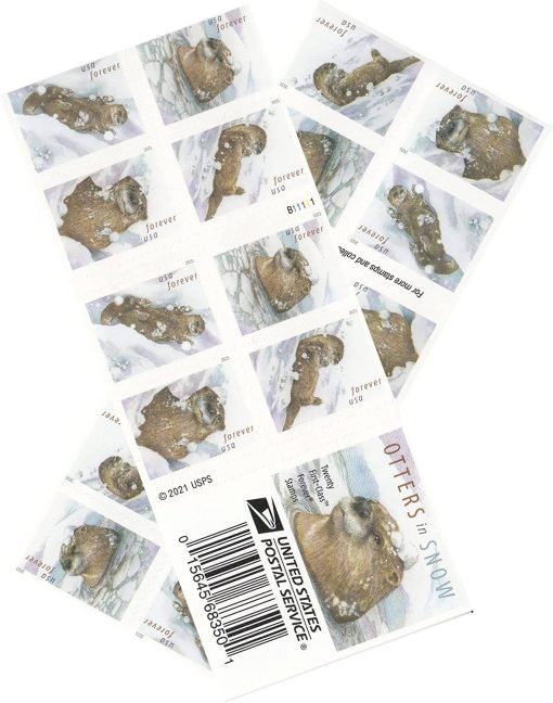 Otters in Snow Forever Stamps - Image 3