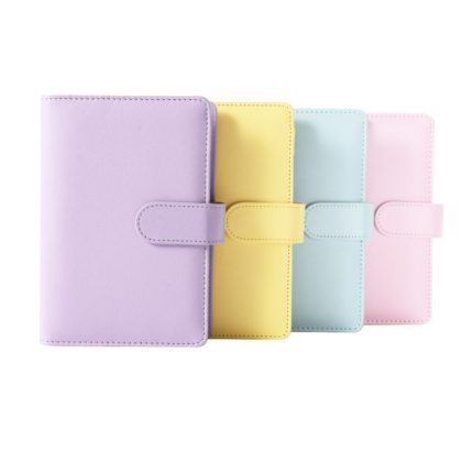 Macaron PU Leather Cover Planner Organizer For Girls Students Loose-Leaf Notebook Mini A5 A6 Ring Binder