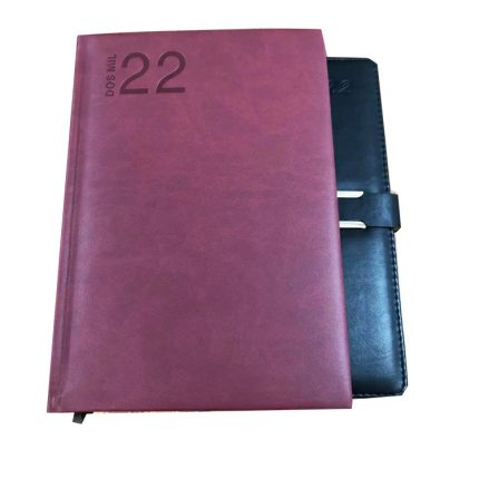 2022 New Pu Leather Logo Customized Purple Cover A5 Diary / weekly / monthly Planner Notebook