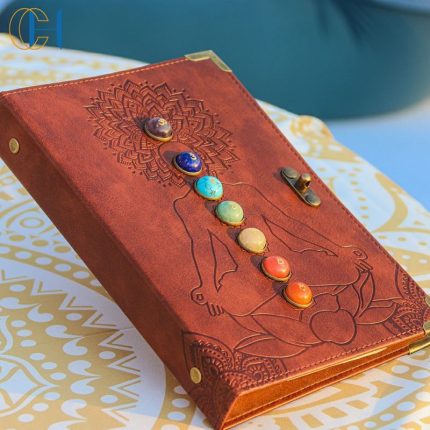 Custom Logo Brown Vegan Diary Vintage Manifestation Leather Spritual Journal Notebook with Lock