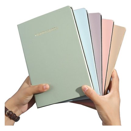 Morandi Pu Leather Sewing Linen Soft Cover Notepad Printing Custom Logo Notebook A5 Brown Diary Dotted Blank Journal Planner