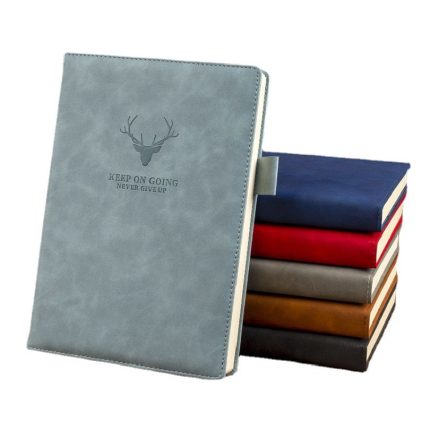 Custom Printing A5 Elk Deer design Notebook Diary B5 Soft Cover Agenda Leather cover Diary Journal Notebook with pen holder