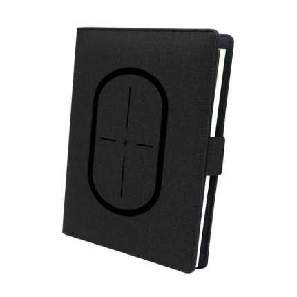 Customized Logo PU Leather 8000mAh Wireless Charging Diary Notebook Power Bank Multifunction Notebook