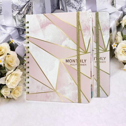 Printing Journal Planner Agenda Diary Organizer Gold LOGO Custom A5 B5 Colorful Hardcover Spiral Notebook