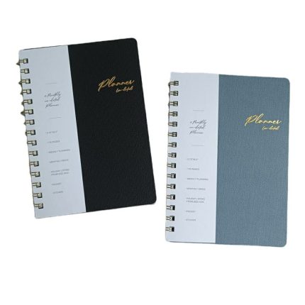 Luxury Softcover Spiral  Wire-O Binding Daily Paper Notebook Customize Printing Activity Refillable Planner A5 With Gold Foil Lo