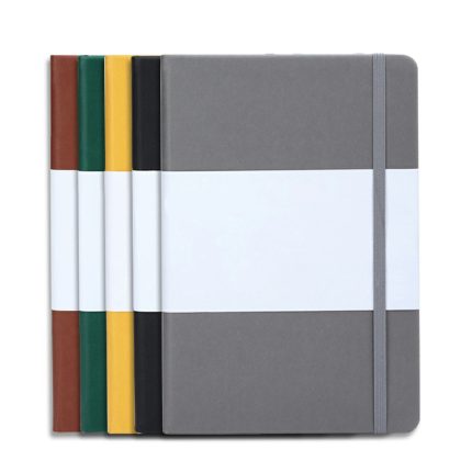 Custom Notebook Elastic Band A5 Hardcover Notebook Leather Journal, Customizable Logo Dotted Pages Pocket Folder