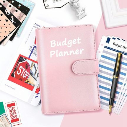Pu Faux Leather A6 A5 Custom Cash Budget Planner Binder Notebook With Stickers Money Envelopes