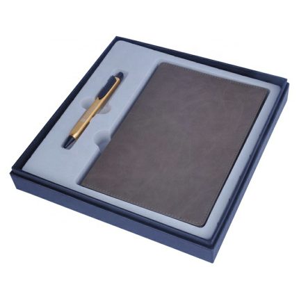 Hot Sales Business Gift Set PU Leather A5 Paperback Notebook with Metal Pen