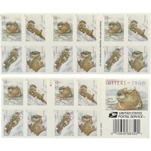 Otters in Snow Forever Stamps - Image 4