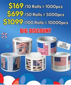 Highly Recommended: $169 for 10 Rolls(1000pcs) - 2017/2018/2019/2022 Flag