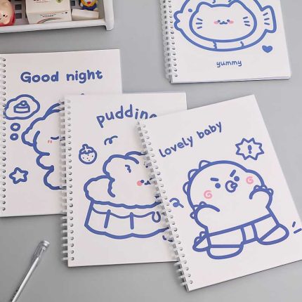 Factory Custom High Quality Loose Leaf Notebook New Design Bear Design B5 Agenda Notebook  premium Spiral Notebook for students