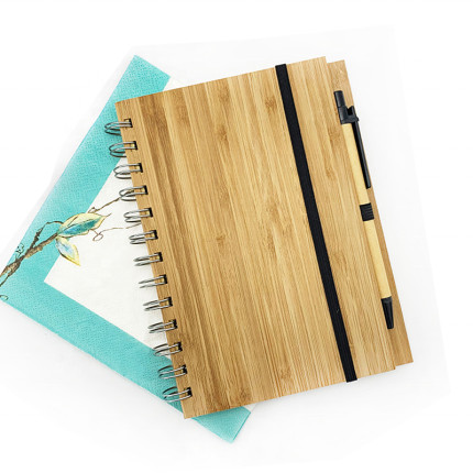 RITA cuaderno para personalizar wooden custom printing spiral personalized journal notebook sustainable bamboo with pen