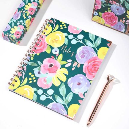 Personalized Customized Print Logo Folwer School Classmate Diary B5 Softcover Spiral Journal Notebook
