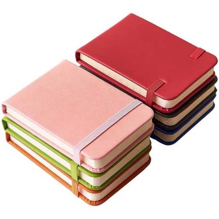 Personalized Custom A5 daily agenda Pocket planner Journal Diary PU Leather Cover dotted / dot grid Notebook with Elastic Band