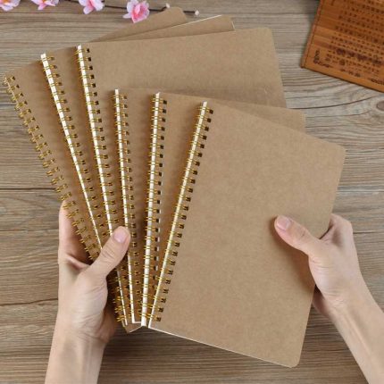 Factory Wholesale Hardcover Pu Leather A5 Spiral Notebook Custom Printed Notebooks for School