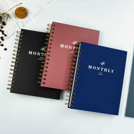 Custom Personal A5 Gold Spiral 2023 Planner Monthly Weekly 365 Daily Calendar Notebook