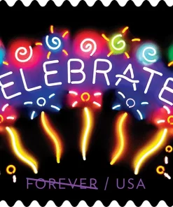 Neon Celebrate Forever Stamps