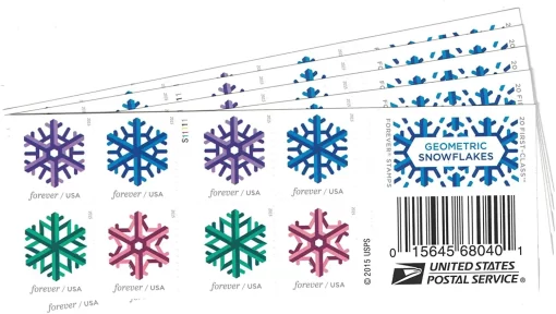 Geometric Snowflakes Forever Stamps - Image 2